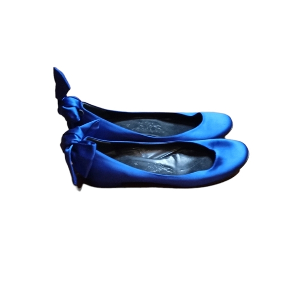 Tibi Balletcore Blue Ballet Satin Flats Size 9 - Picture 1 of 7